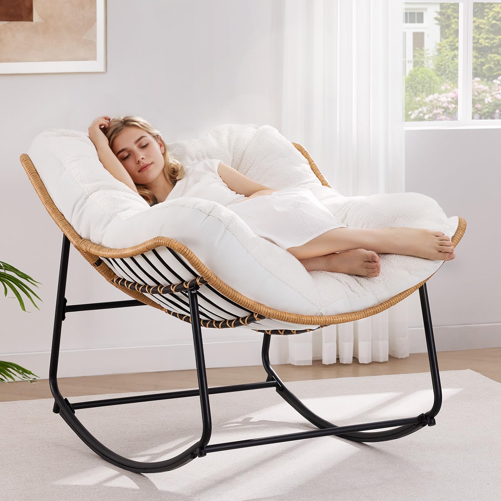 Amazon.com: ONBRILL Outdoor Rocking Chairs, Oversized Papasan
